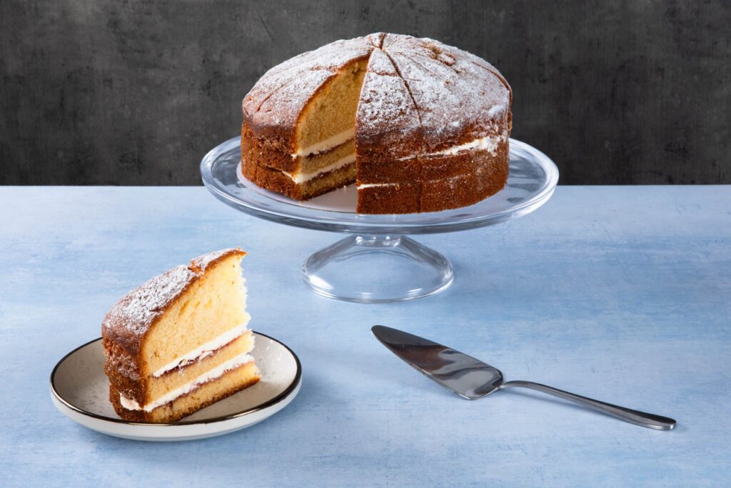 Cake slices with whole cake