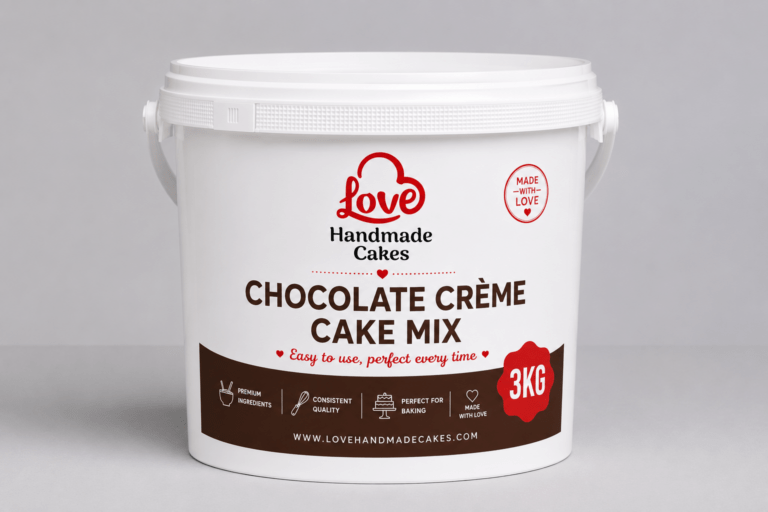 Chocolate crème cake mix in a bowl with chocolate chips.