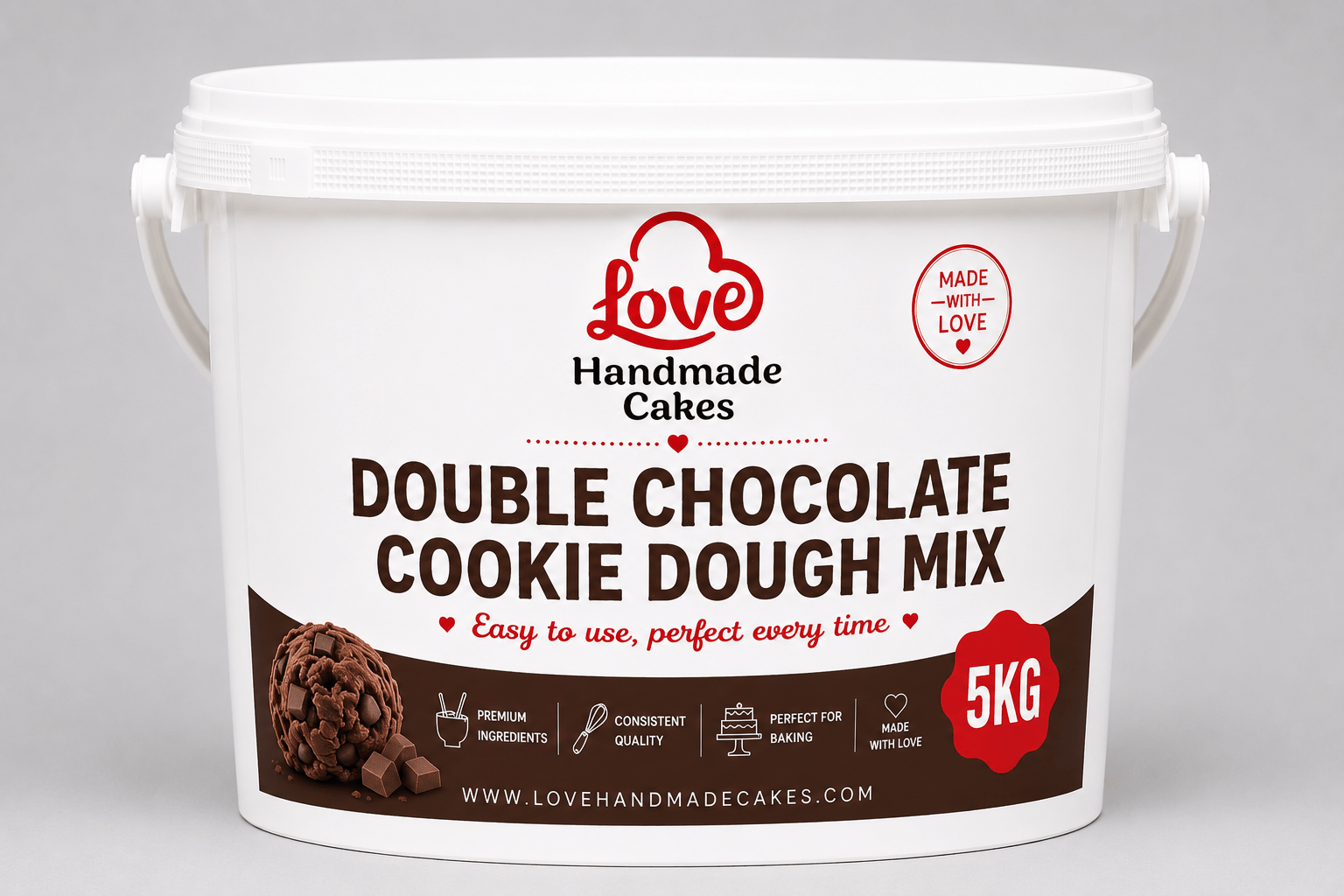 Double chocolate cookie dough with chocolate chips.