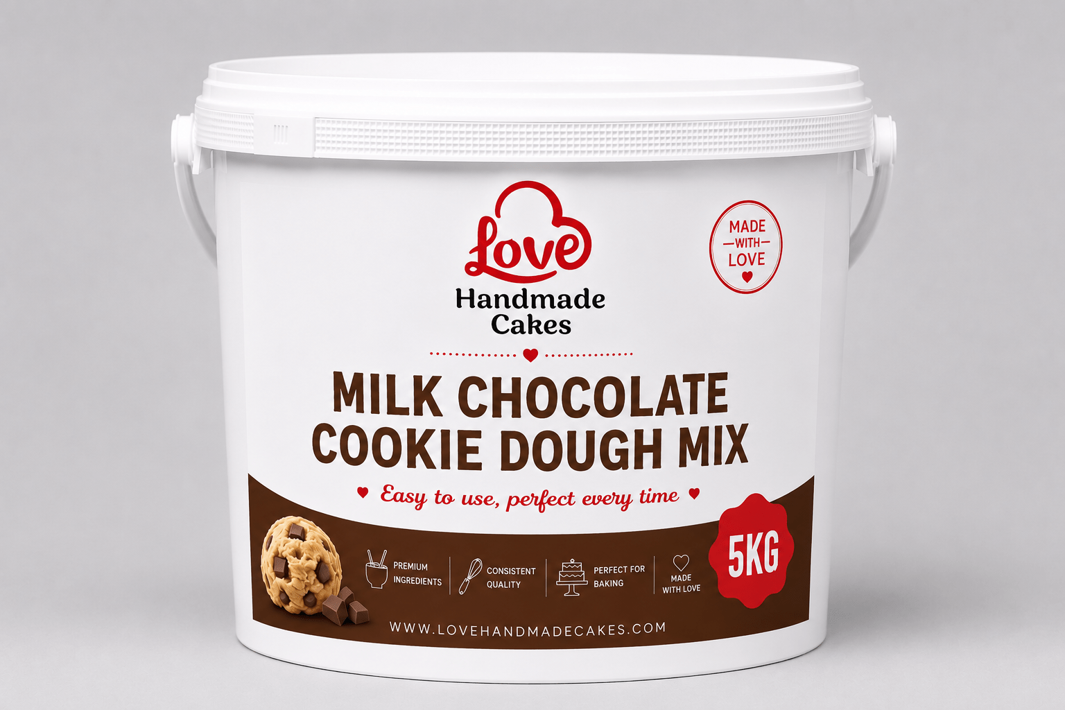 Milk chocolate cookie dough with chocolate chips.