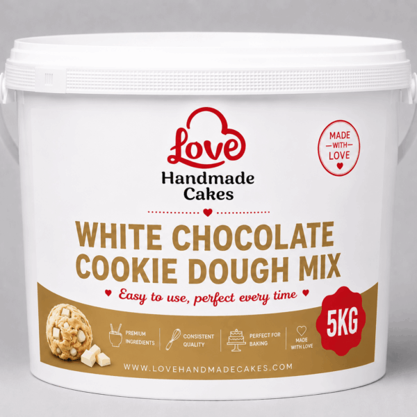 White chocolate cookie dough with white chocolate chips.