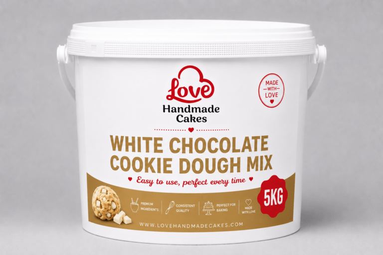 White chocolate cookie dough with white chocolate chips.